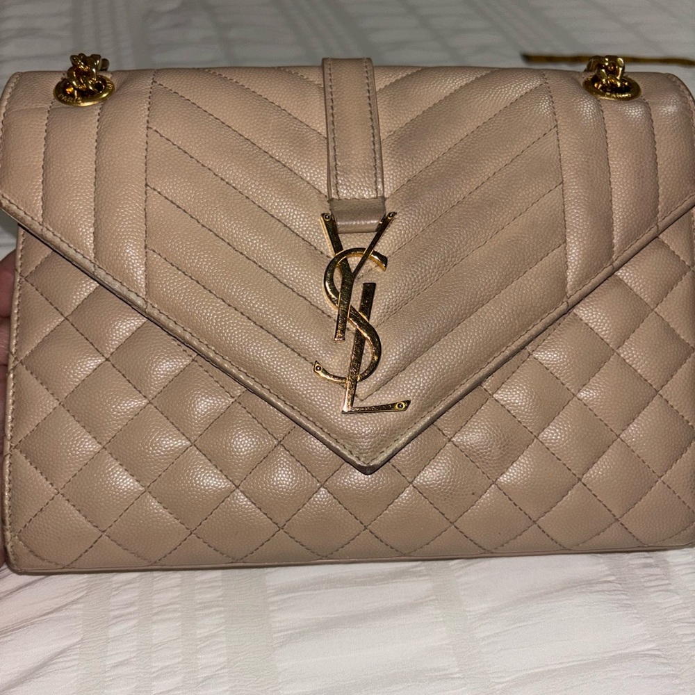 **SOLD** Yves Saint Laurent Medium Envelope bag in dark beige